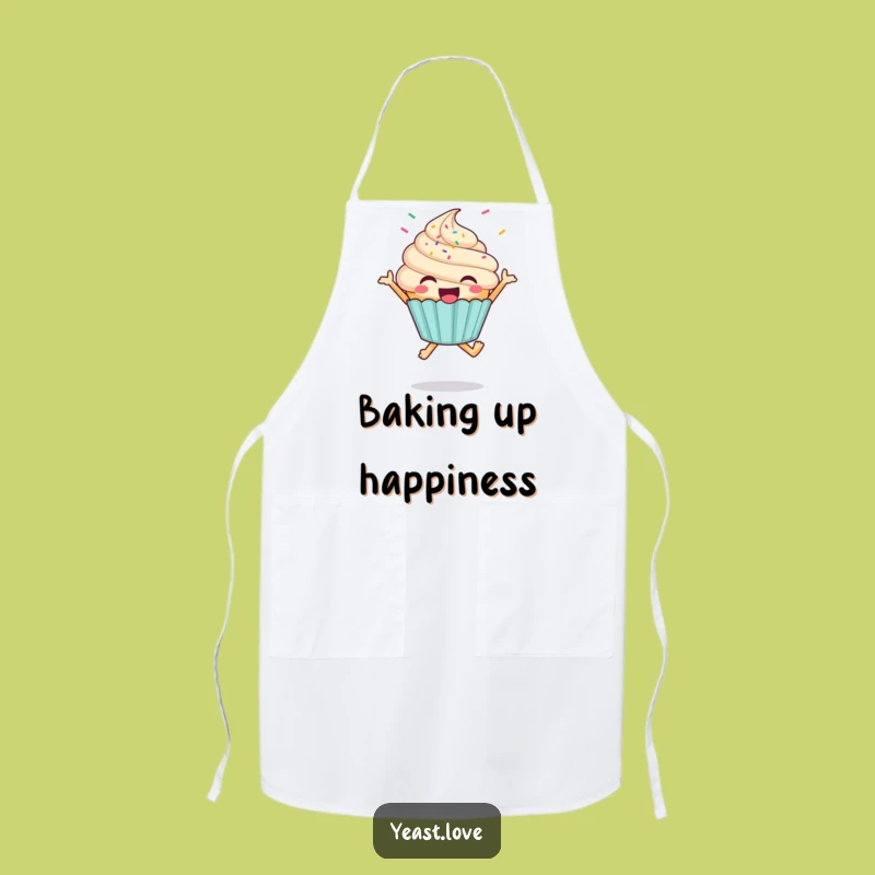 Funny Cupcake Apron - Joyful Jumping Baker's Accessory, Perfect Funny Gift