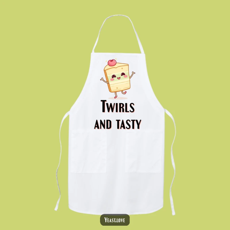Funny Cake Slice Twirl Apron: Cook with Dessert Flair and Fun
