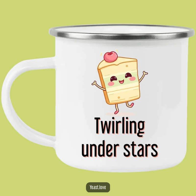Funny Cake Slice Twirl Camping Mug: Enjoy Drinks with Dessert Cheer