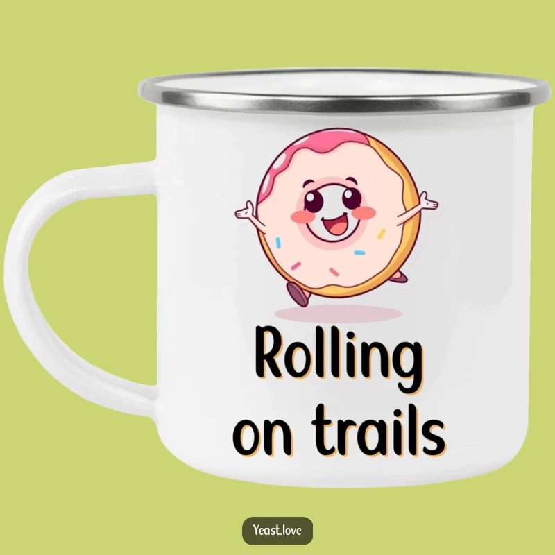 Funny Donut Roll Camping Mug: Enjoy Drinks with Sweet Cheer