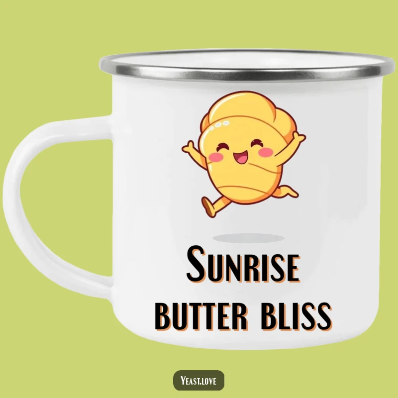 Durable Funny Croissant Camping Mug - Buttery Leap Drinkware, Great Funny Gift