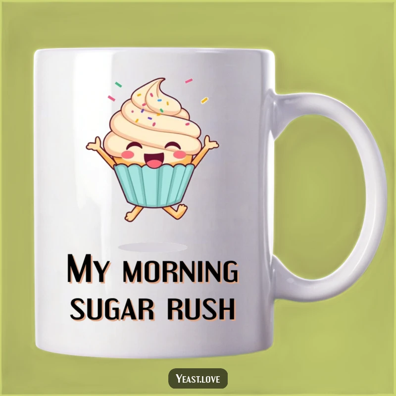 Funny Cupcake Jumping Mug - Joyful Sprinkles Character, Perfect Funny Gift Idea