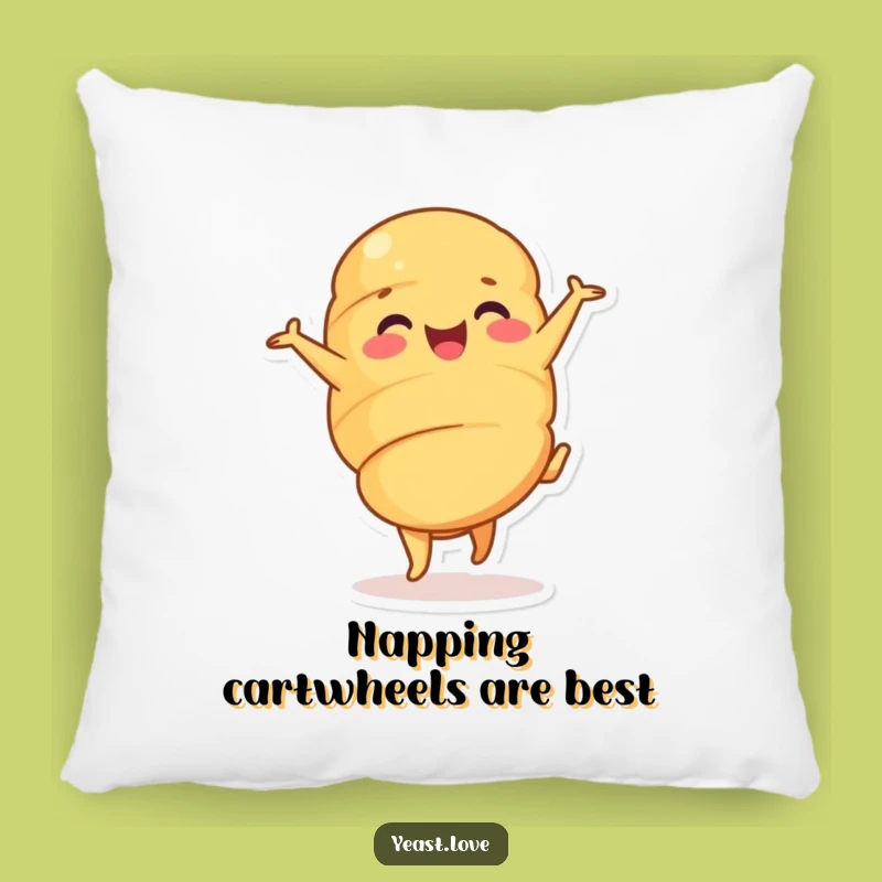 Funny Croissant Cartwheel Pillow: Cuddle Up with Baked Goods Comfort