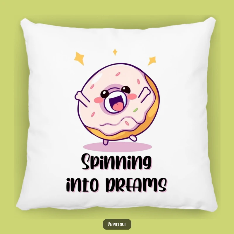 Comfy Funny Donut Pillow - Playful Spin Character Cushion, Sweet Funny Gift