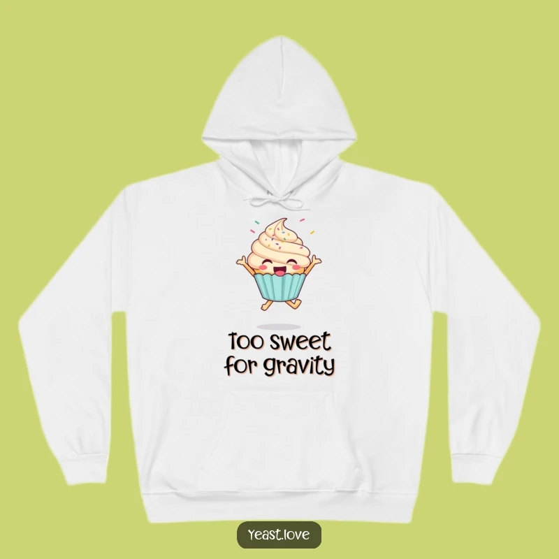Cozy Funny Cupcake Hoodie - Joyful Jumping Character Sweatshirt, Great Funny Gift