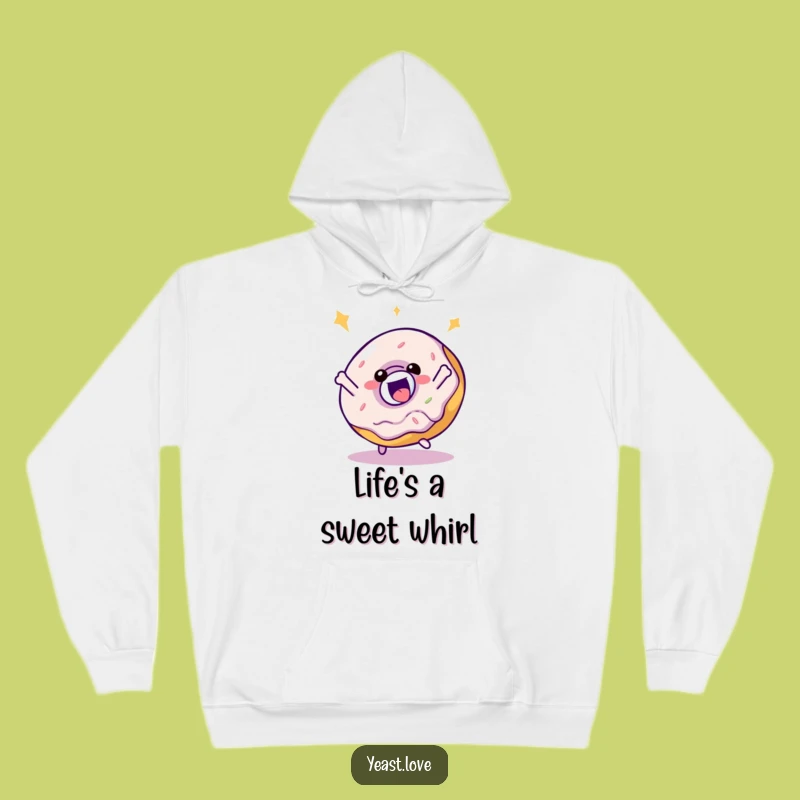 Cozy Funny Donut Hoodie - Playful Spin Character Sweatshirt, Great Funny Gift