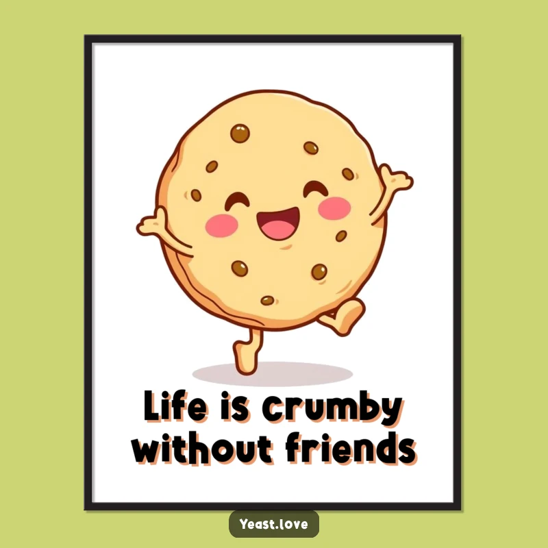 Free Printable Funny Cookie Wall Art: Hopping Character for Playful, Downloadable Home Decor