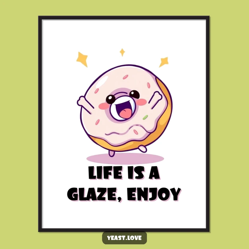 Free Printable Wall Art: Funny Donut Spin, Whimsical Downloadable Decor