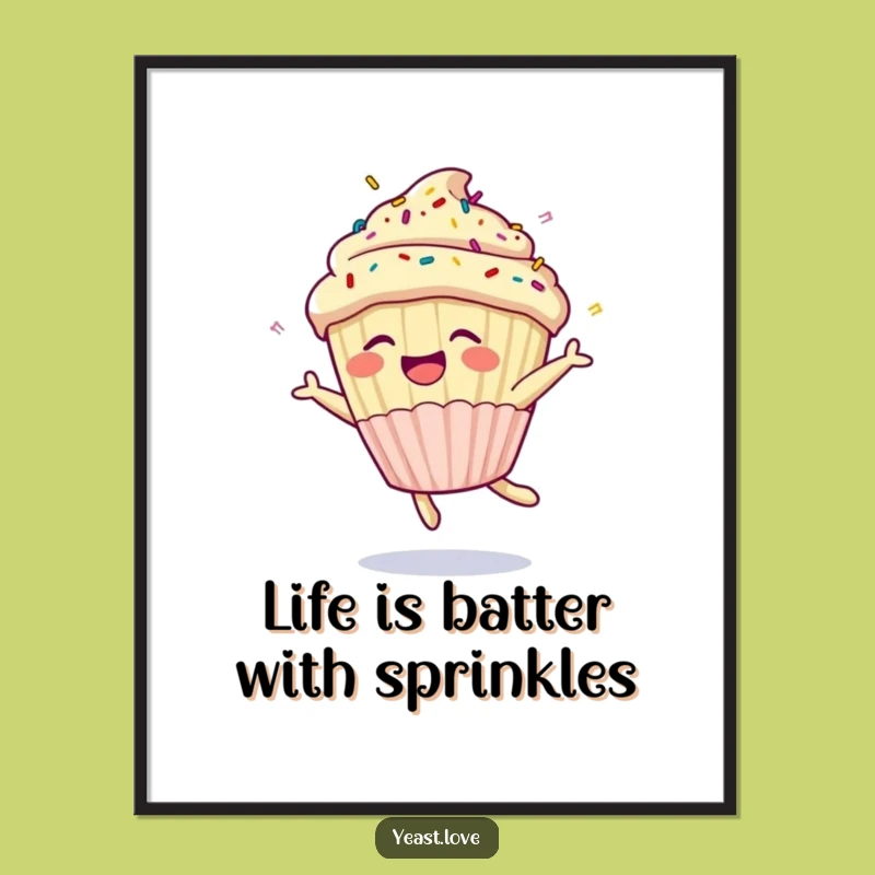 Free Printable Funny Cupcake Wall Art: Hilarious Somber-saulting Sprinkles Downloadable Home Decor