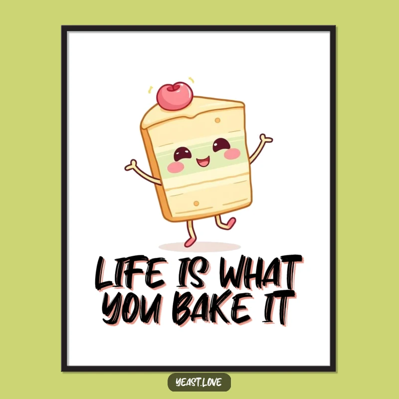 Free Printable Funny Cake Wall Art: Twirling Slice for Playful, Downloadable Home Decor