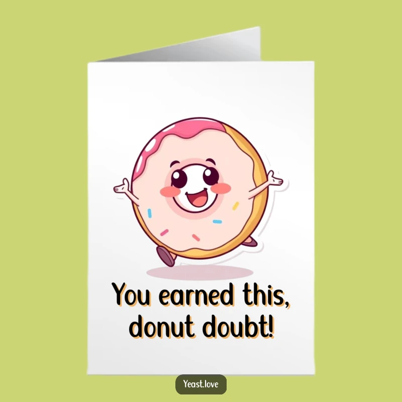 Free Printable Funny Donut Congratulatory Card: Rolling with Joy for a Sweet Downloadable Win