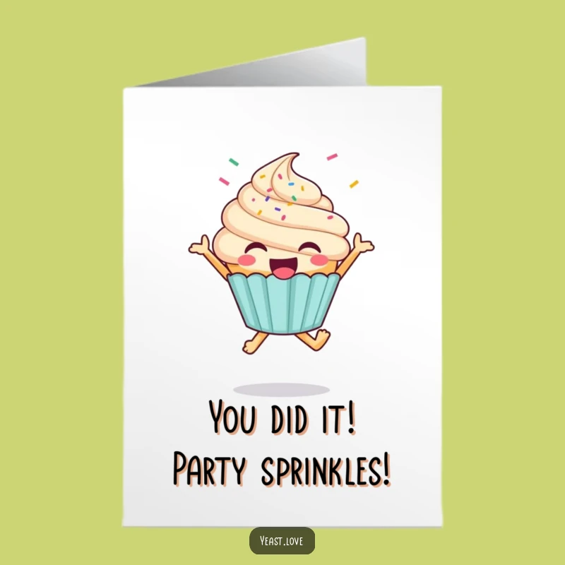 Free Printable Congrats Card: Cupcake's Leap of Joy, Unique Downloadable Gift