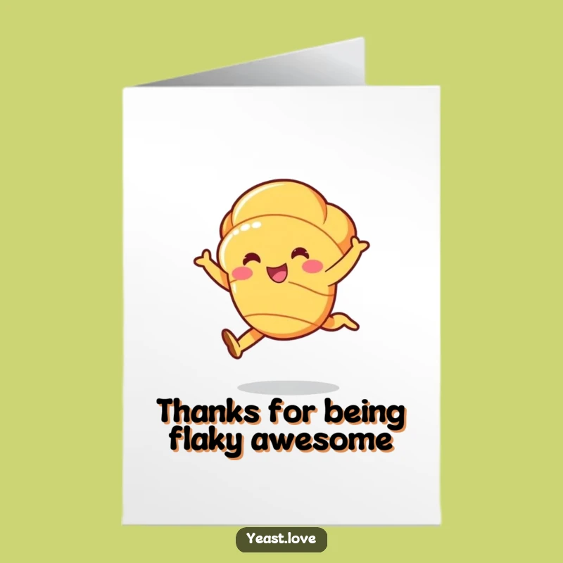 Free Printable Thank You Card: Croissant's Buttery Leap, Elegant Downloadable Gift