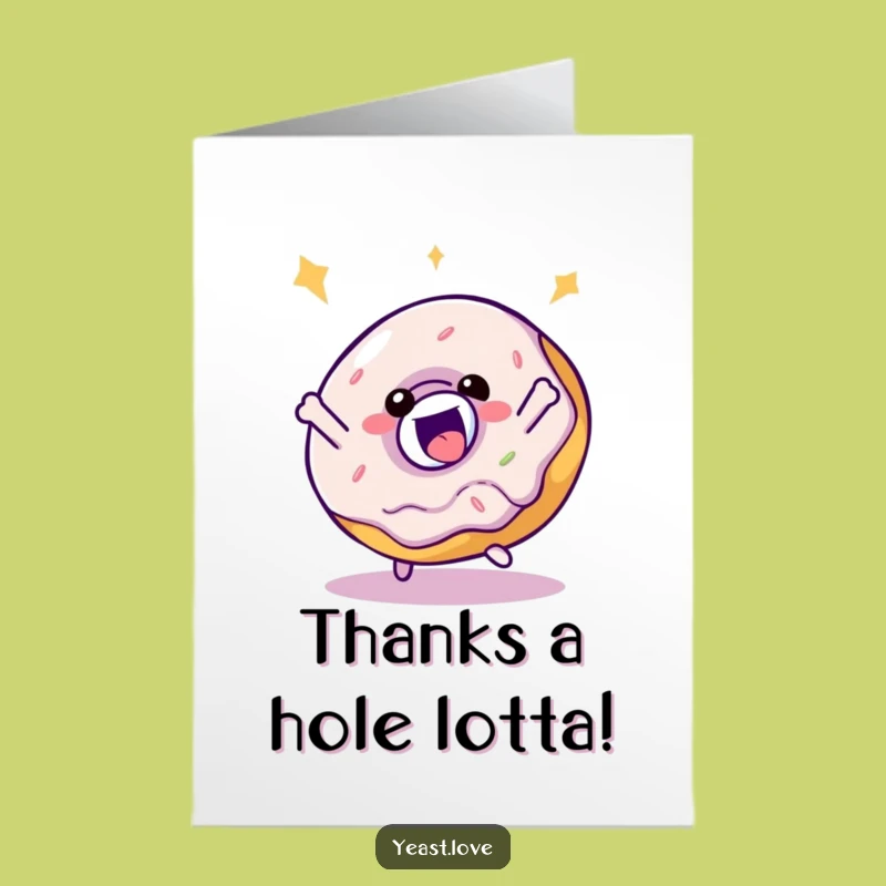 Free Printable Thank You Card: Donut's Bouncy Spin, Sweet Downloadable Gift