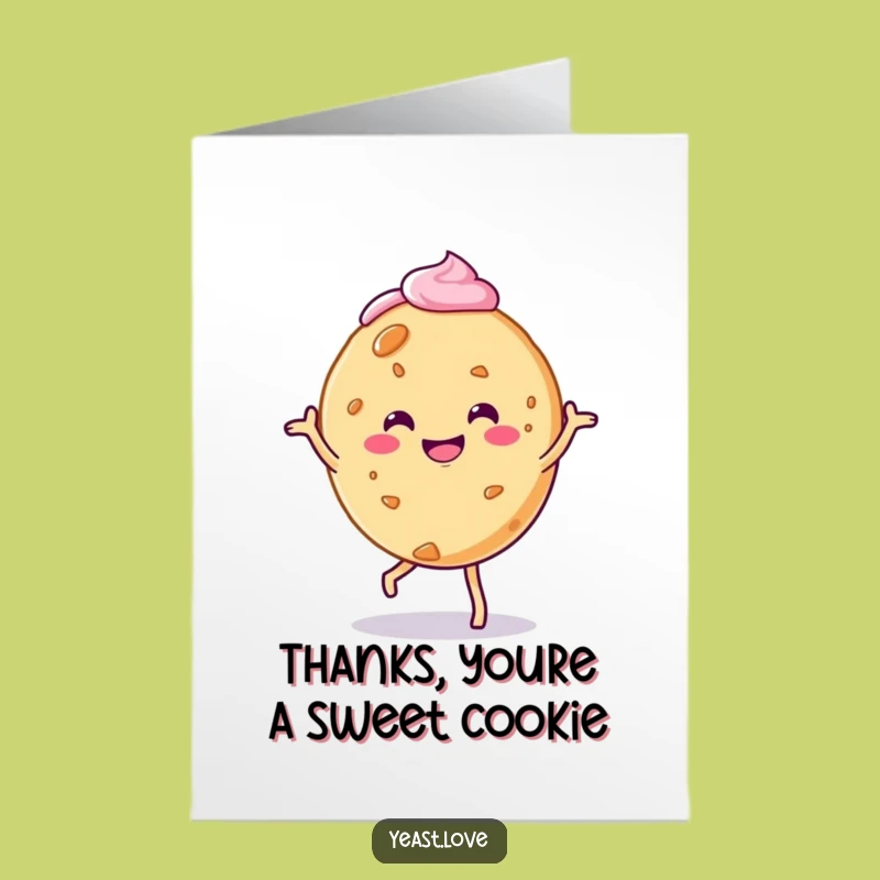 Free Printable Thank You Card: Cookie Jigging with Frosting, Sweet Downloadable Gift