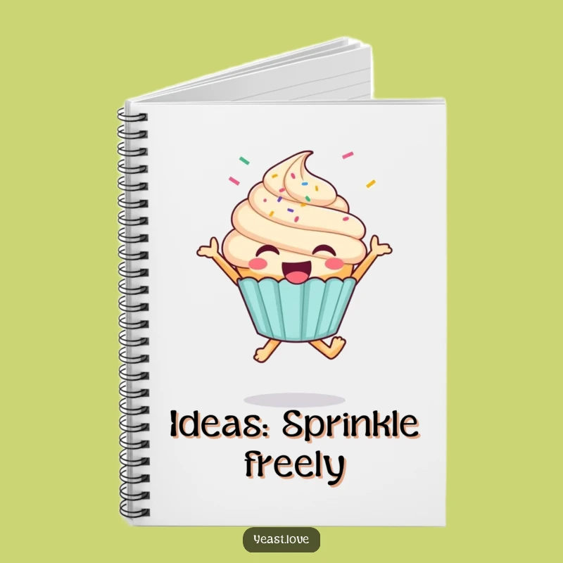 Funny Cupcake Notebook - Joyful Jumping Character Journal, Ideal Funny Gift