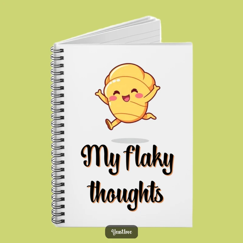Funny Croissant Leap Notebook - Buttery Character Journal, Ideal Funny Gift