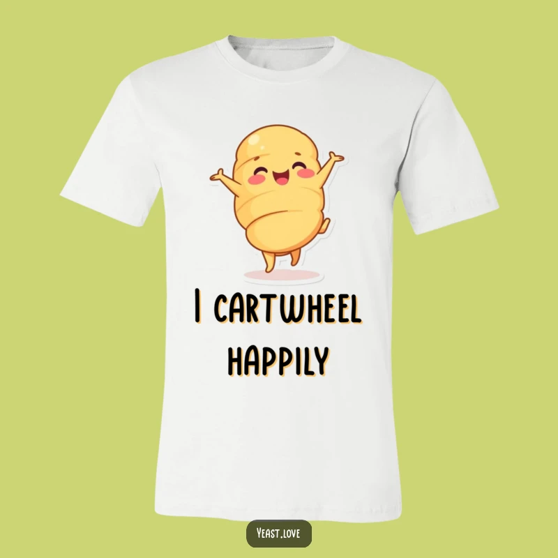 Funny Croissant Cartwheel T-Shirt: Show Off Your Funky Pastry Style
