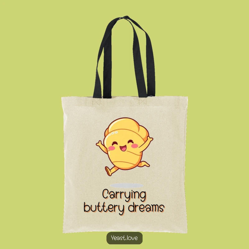 Funny Croissant Leap Tote Bag - Buttery Graceful Accessory, Perfect Funny Gift
